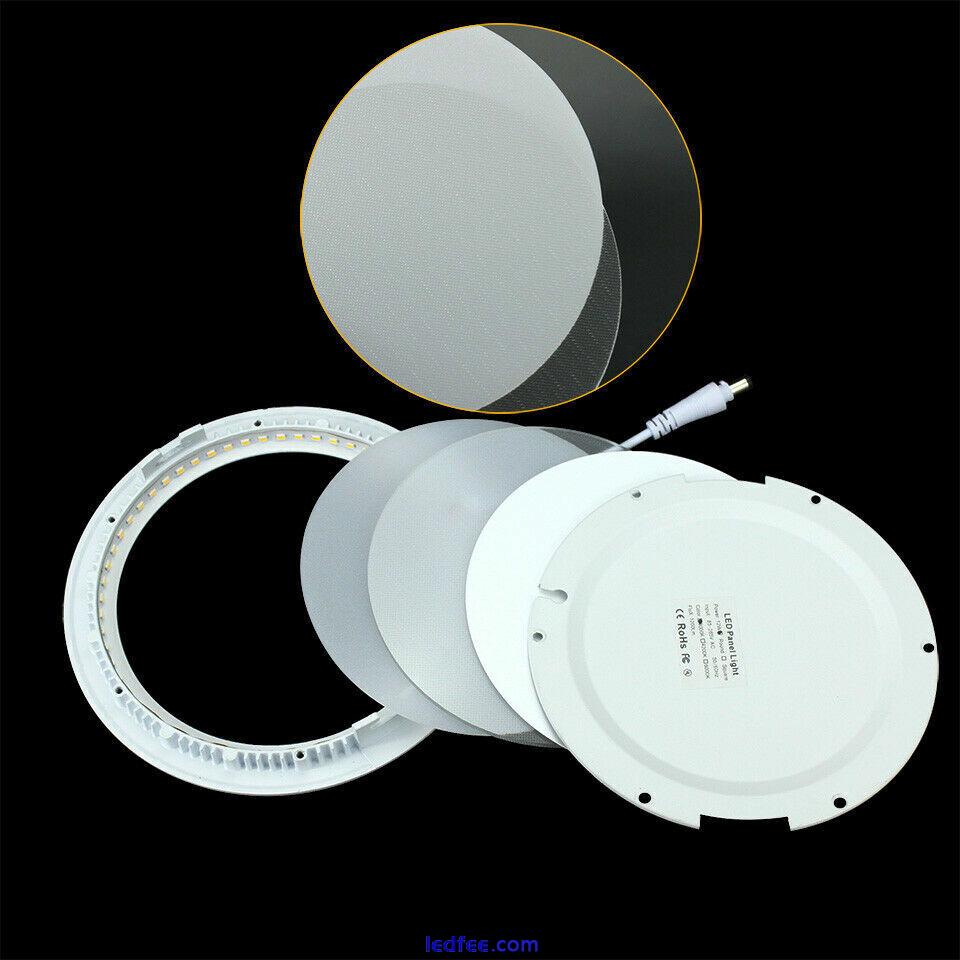 Dimmable LED Panel Light Recessed Ceiling Lamp Downlight Round 6/9/12/15/18/30W 5 