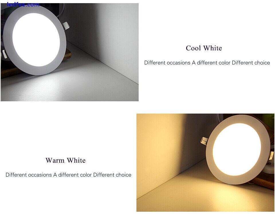Dimmable LED Panel Light Recessed Ceiling Lamp Downlight Round 6/9/12/15/18/30W 3 