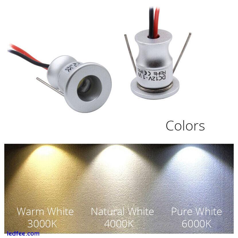 10/20pcs 1W COB LED Downlight Recessed Ceiling Light Lamp Spotlight DC12V IP65 4 