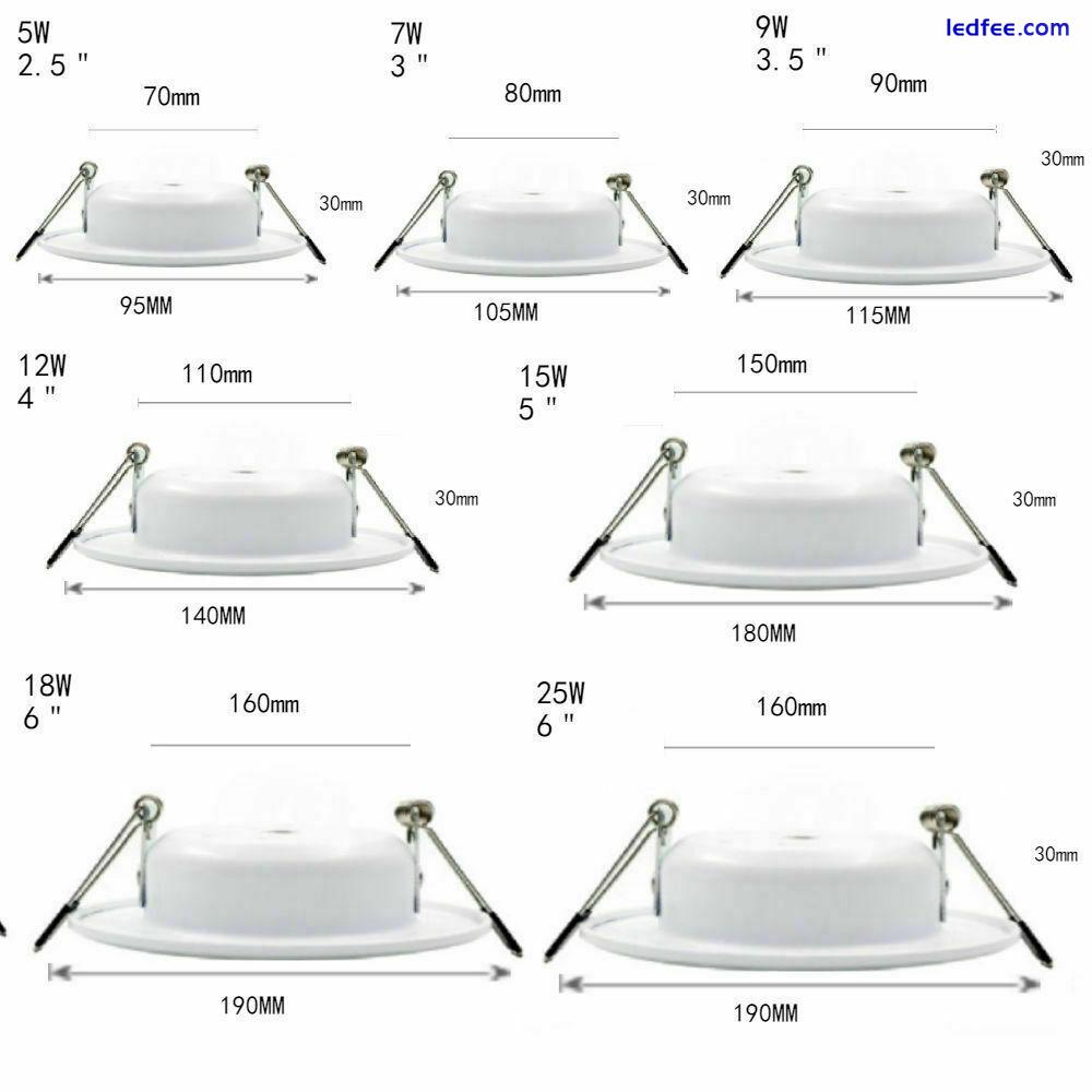 Dimmable LED Downlight Recessed Ceiling Light Lamp Round 5W/7W/9W/12W/25W White  0 