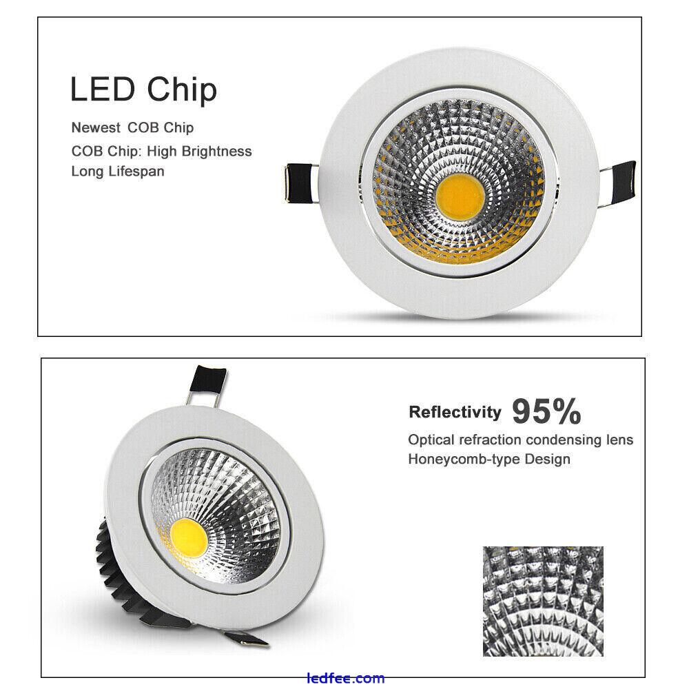 Dimmable Recessed Led Ceiling Downlight COB Spotlight Lamp 12/15/20W 110V 220V 0 