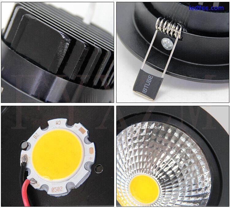 Dimmable LED Downlight COB Spotlight Recessed Ceiling Light Lamp 7W/9W/15W Black 4 