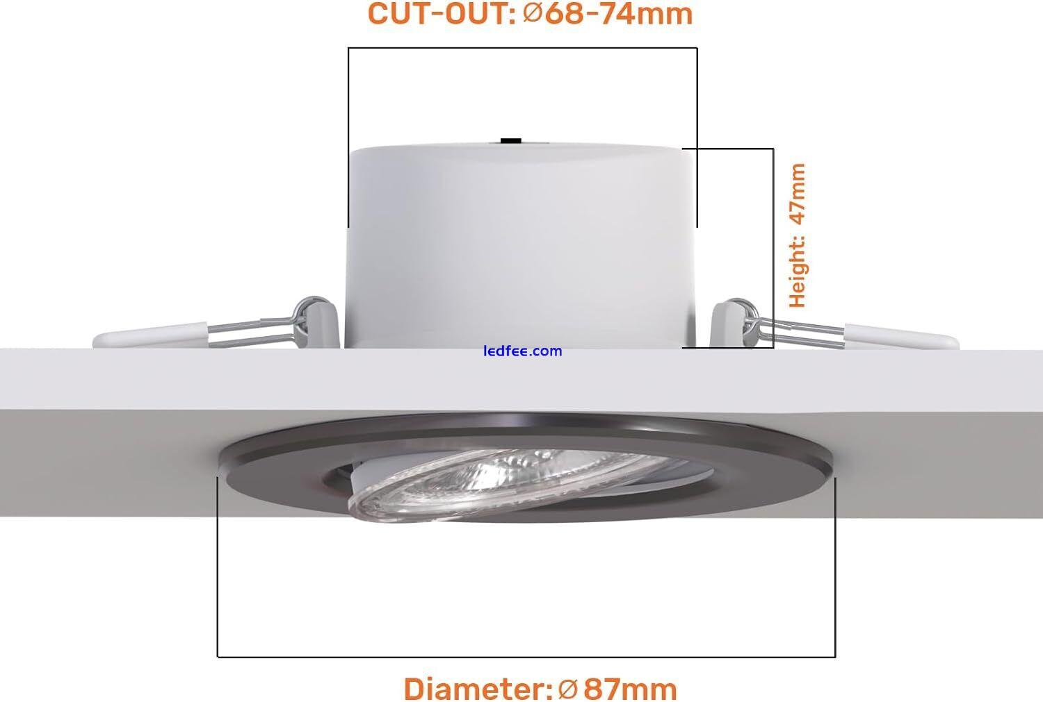 Downlight Recessed Ceiling Tiltable CCT LED Dimmable Spot light IP65 Chrome   4 