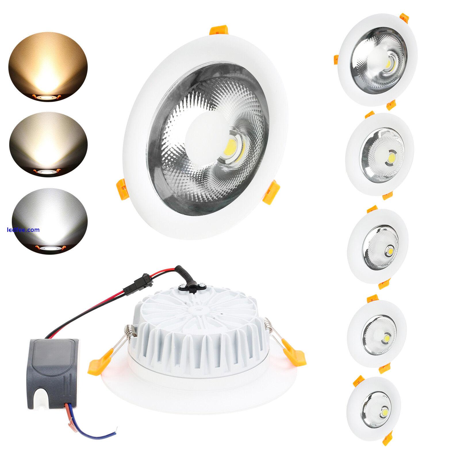 LED Recessed Ceiling Downlight COB Light Bulbs 5W 10W 12W 18W 24W 110-220V Lamps 0 