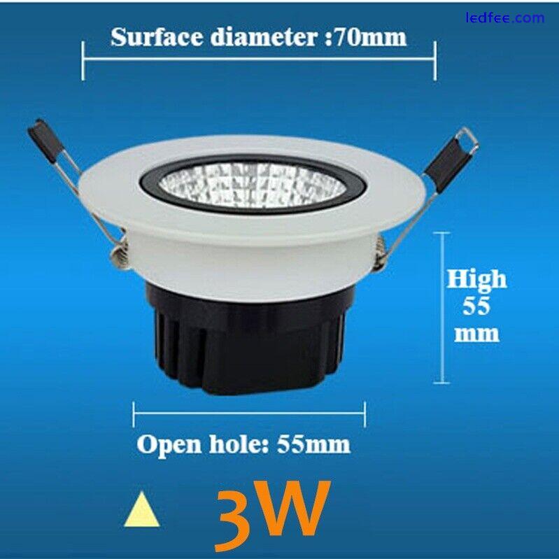 1/6pcs LED Downlight 3W Recessed Round LED Ceiling Lamp AC 220V-240V 2 