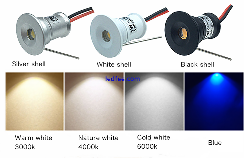 Small Spot Light 1W Mini LED Spotlight 12V Dimmable 15mm Recessed Downlight 5 
