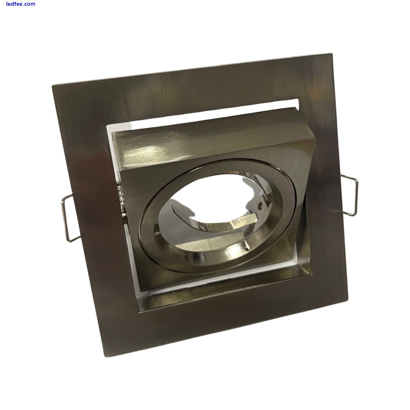 10X Satin Ceiling Downlight Adjustable Recessed Spotlight Square GU10 LED Lights 4 
