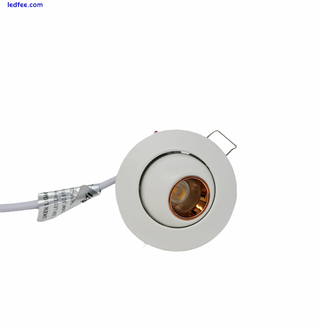 3W LED Mini Recessed Ceiling Spotlights Cabinet Eyeball Adjustable Downlights 4 