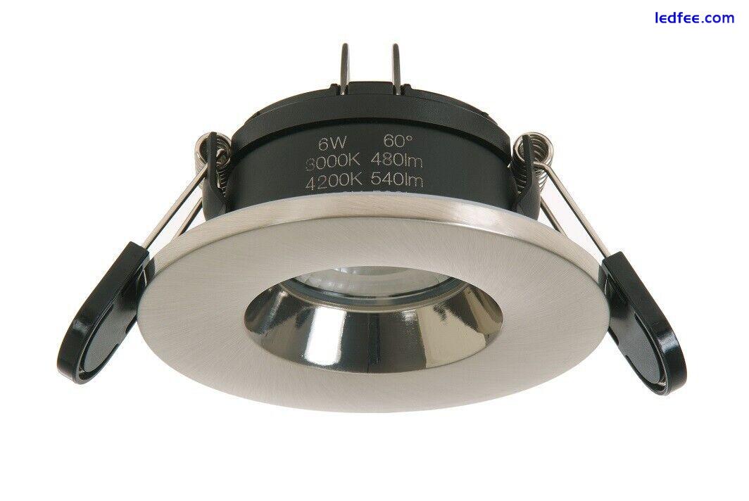 Recessed Fire Rated Ceiling LED Downlights IP65 Spotlights Downlighters 6W 0 