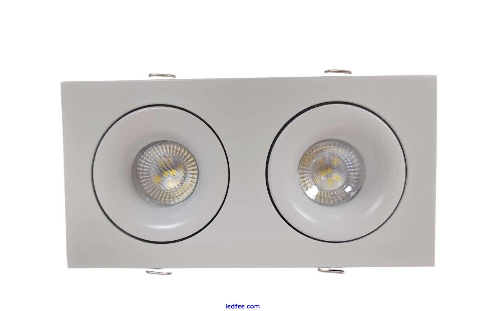 Twin LED Ceiling Downlights Recessed Spotlights Adjustable GU10 Tilt Light 1 
