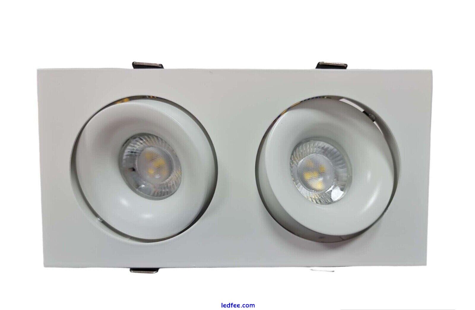 Twin LED Ceiling Downlights Recessed Spotlights Adjustable GU10 Tilt Light 0 