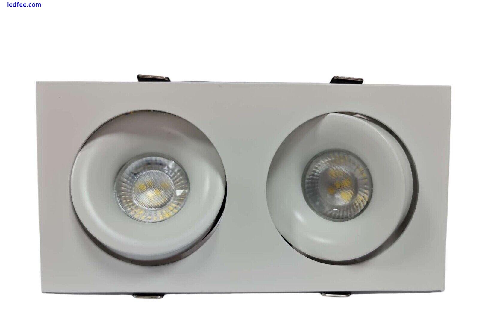 Twin LED Ceiling Downlights Recessed Spotlights Adjustable GU10 Tilt Light 3 