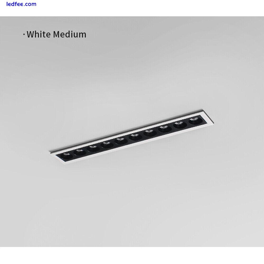 Dimmable LED line Downlight Recessed Rectangle Grille Ceiling Lamp 10W 20W 30W 3 