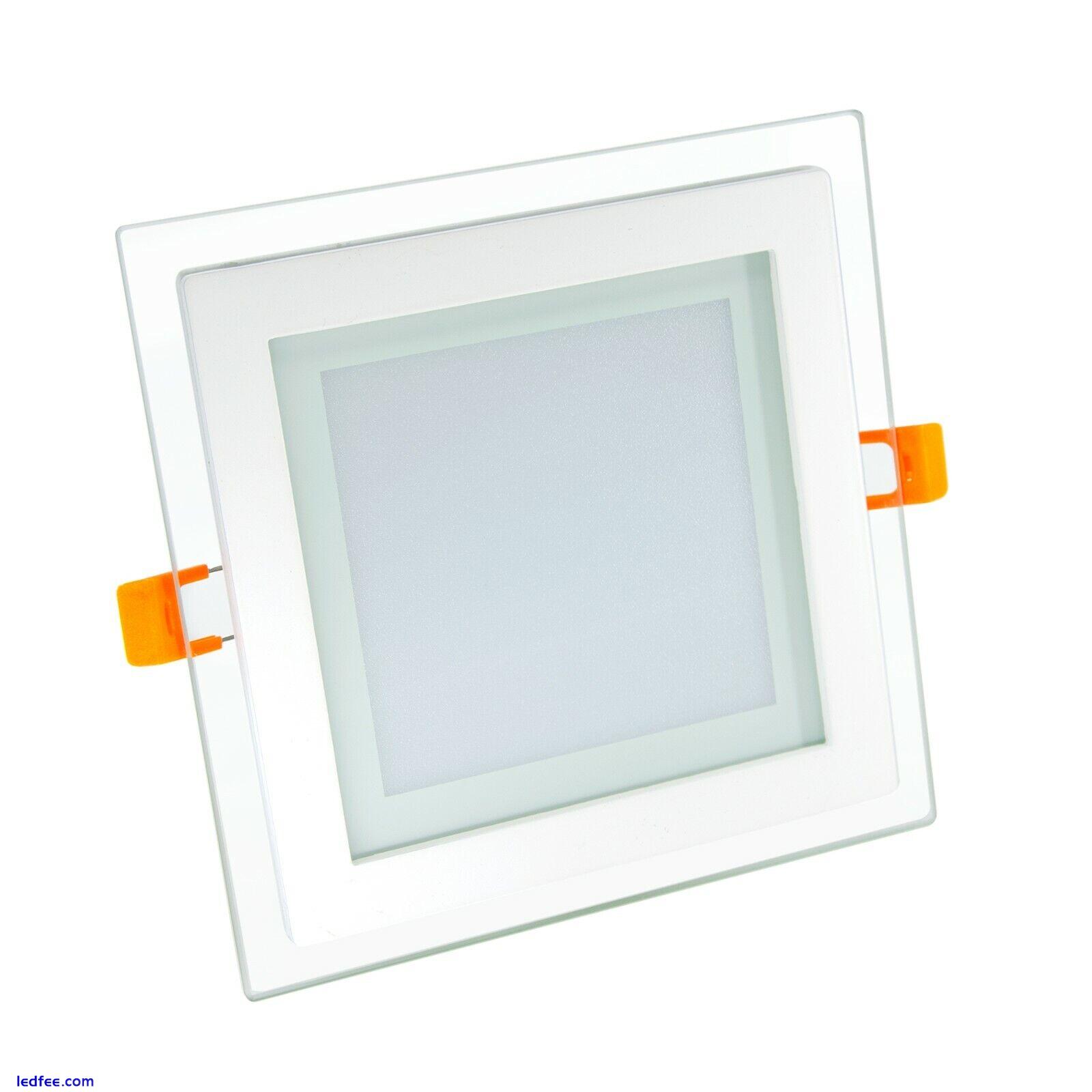 LED Crystal Glass Edge Recessed Round & Square Flat LED Panel Ceiling Down Light 3 