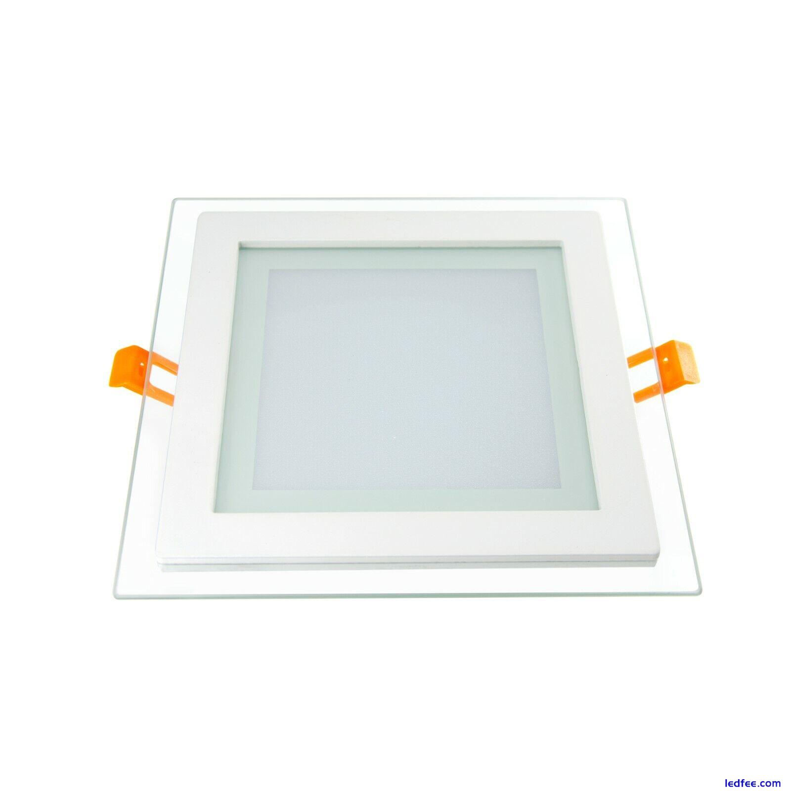 LED Crystal Glass Edge Recessed Round & Square Flat LED Panel Ceiling Down Light 4 