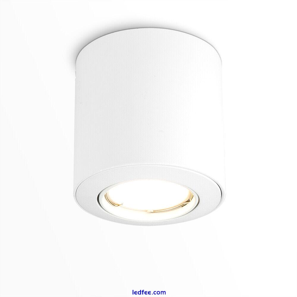 White Surface Mounted Tiltable Downlights Ceiling Light Spotlight LED GU10 Bulbs 1 