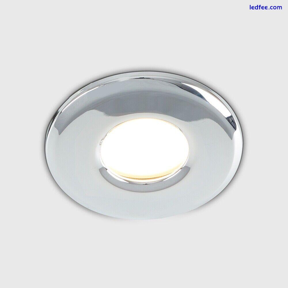 Chrome Downlight IP65 Spotlight Downlighter Warm Cool GU10 Bulb Bathroom Light 2 