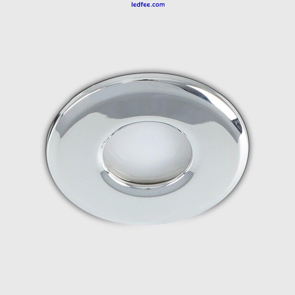 Chrome Downlight IP65 Spotlight Downlighter Warm Cool GU10 Bulb Bathroom Light 0 