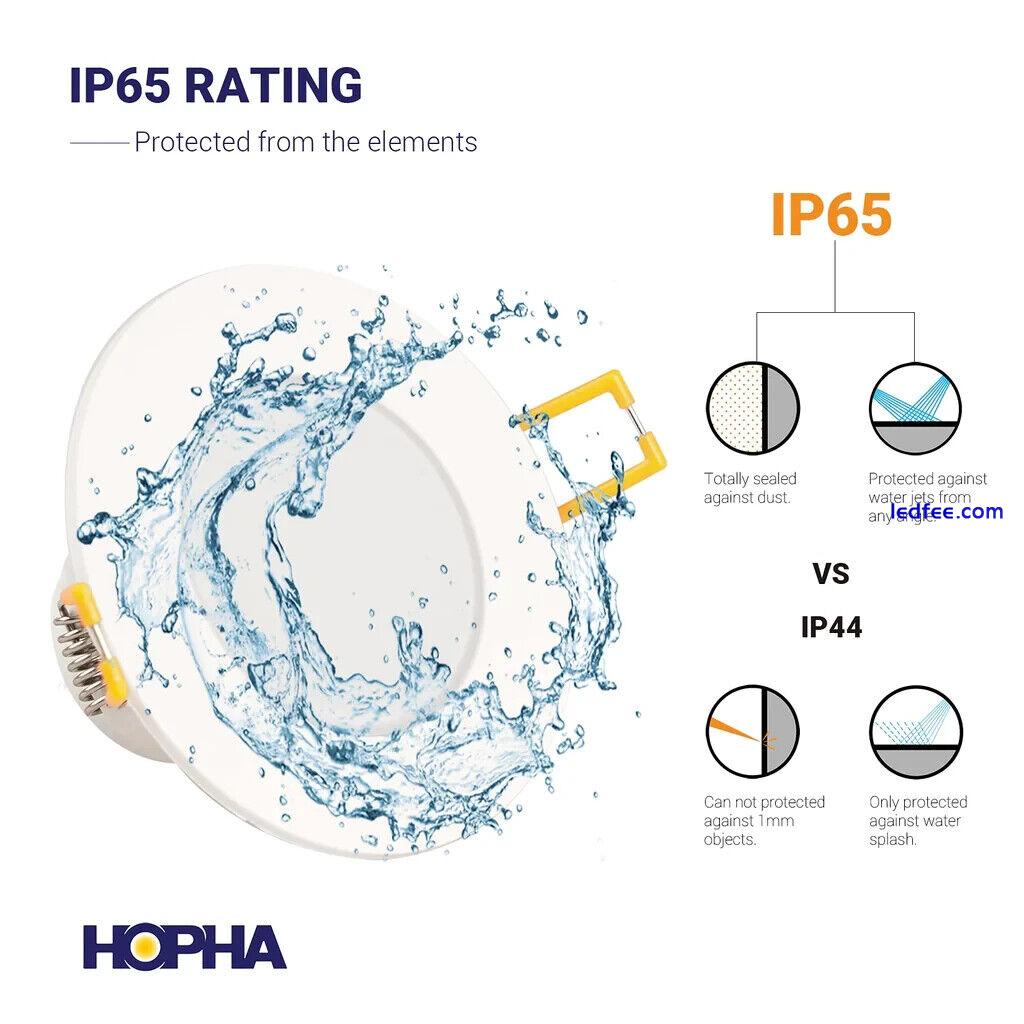 HOPHA LED Downlight Ceiling, IP65 Recessed Spot Down Light for Bathroom Soffit K 1 
