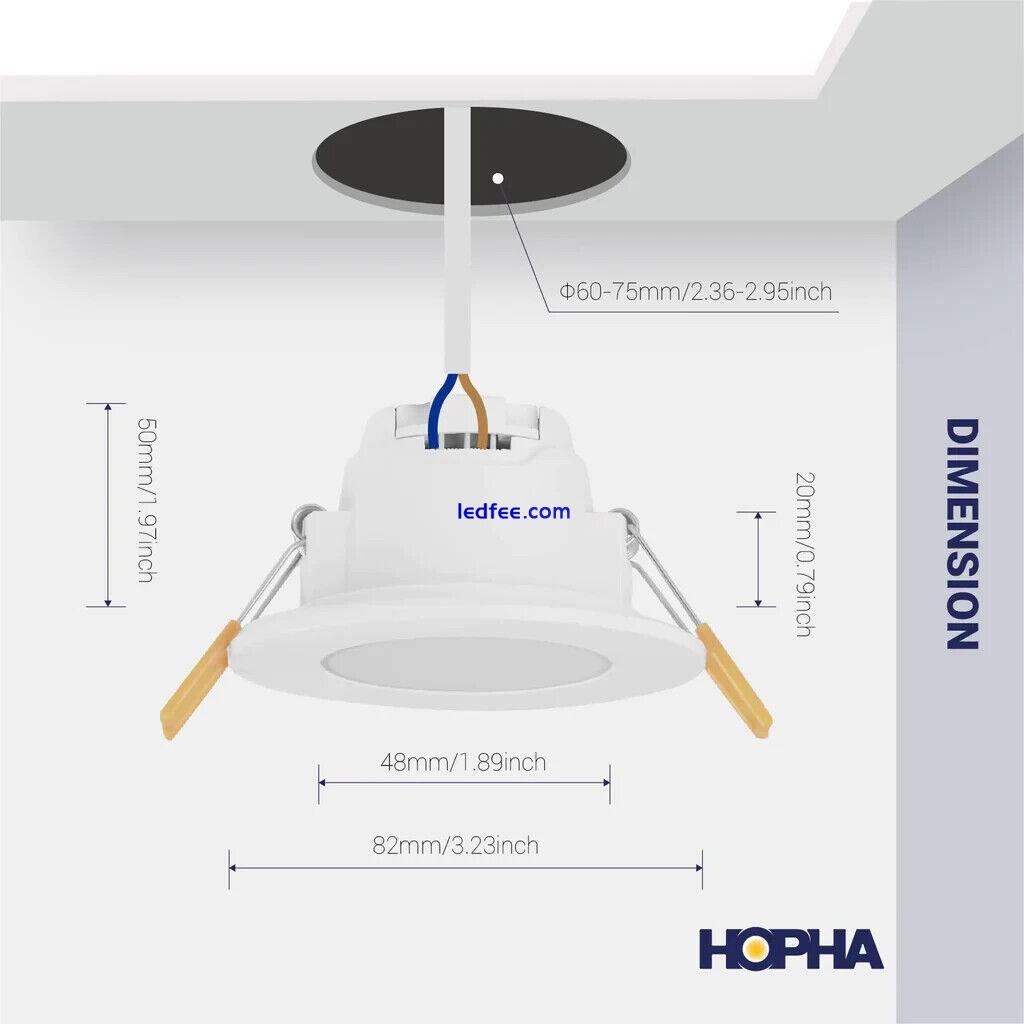 HOPHA LED Downlight Ceiling, IP65 Recessed Spot Down Light for Bathroom Soffit K 3 