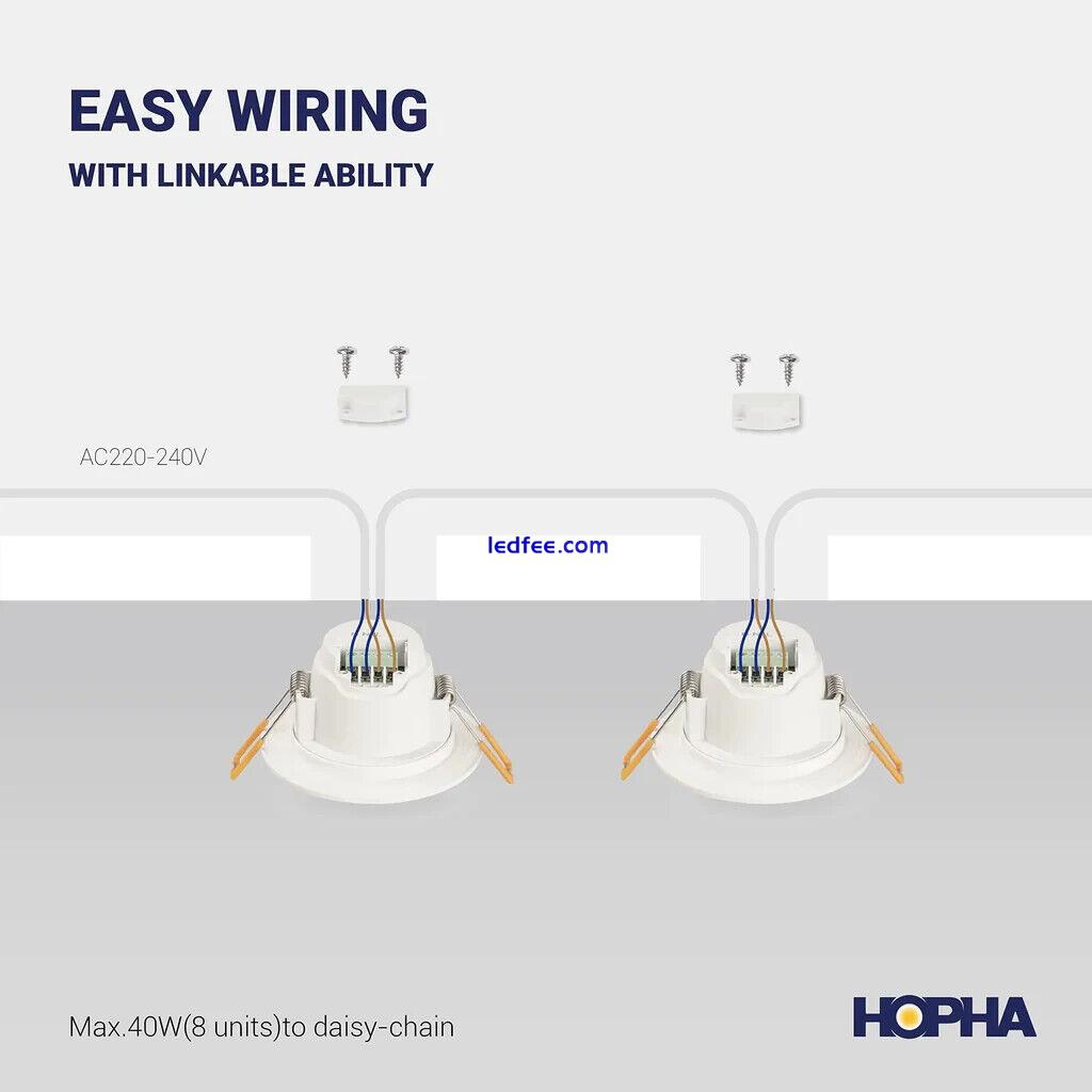 HOPHA LED Downlight Ceiling, IP65 Recessed Spot Down Light for Bathroom Soffit K 0 
