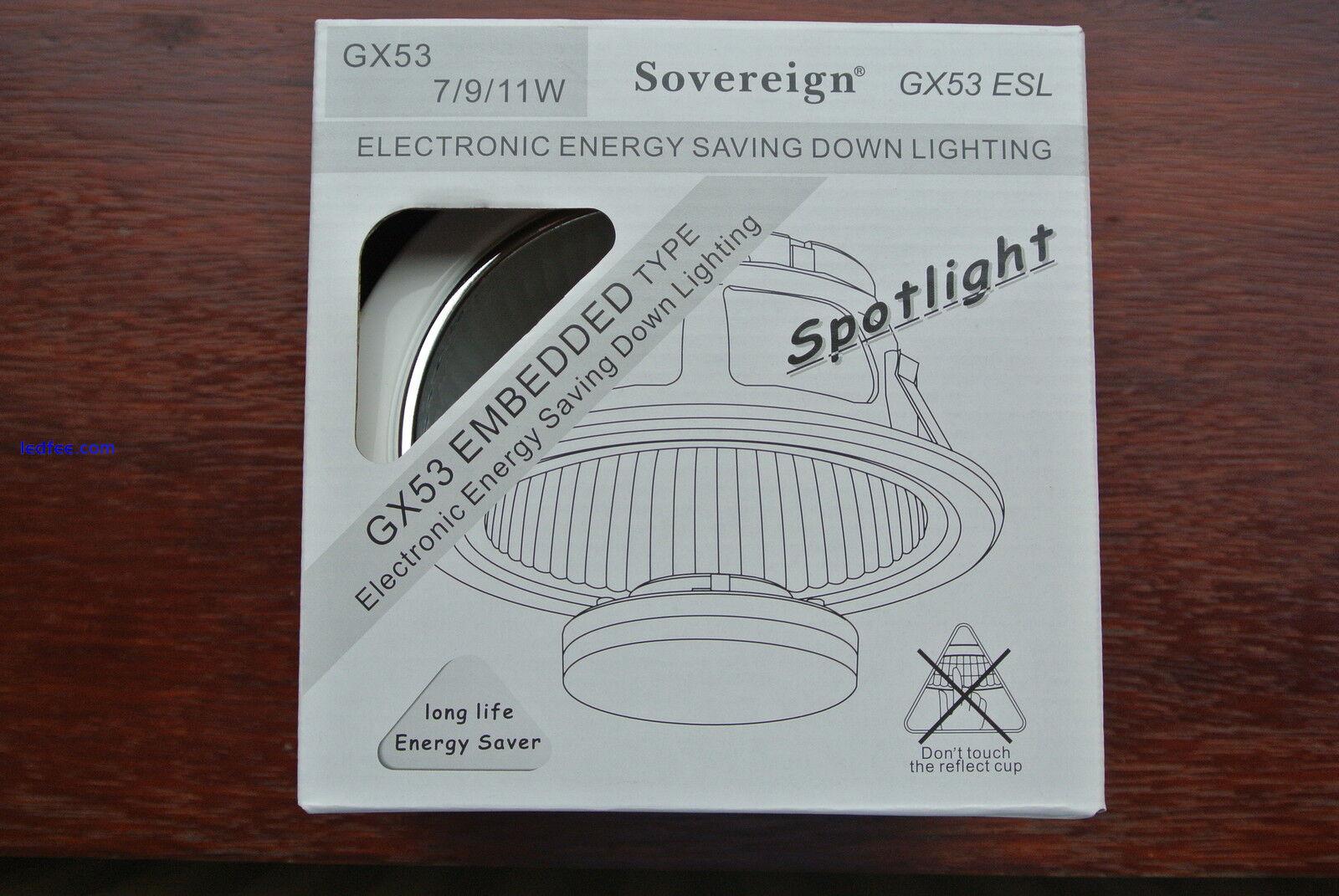 5 x GX53 recessed downlight white/chrome R80 size 115mmcutout for LED/CFL bulb 2 