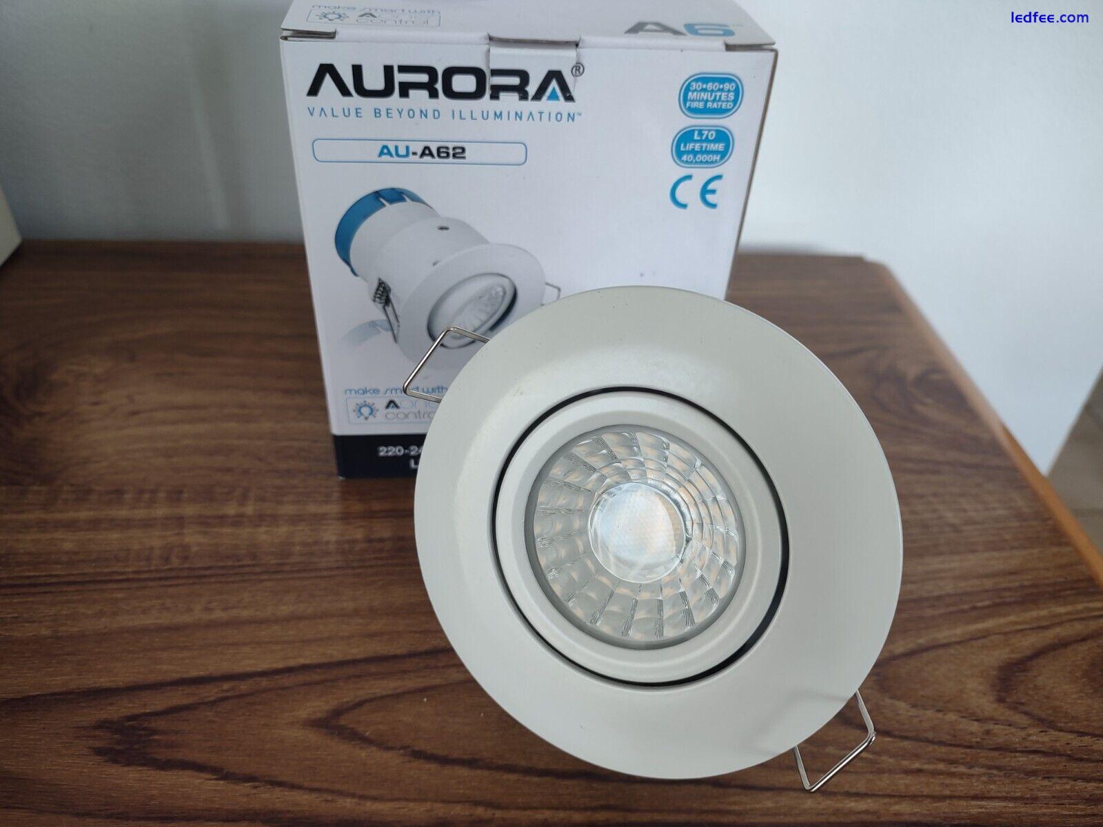 10x LED  Downlight Fire Rated 4000k Cool White Aurora 6w Matte White Spot 3 