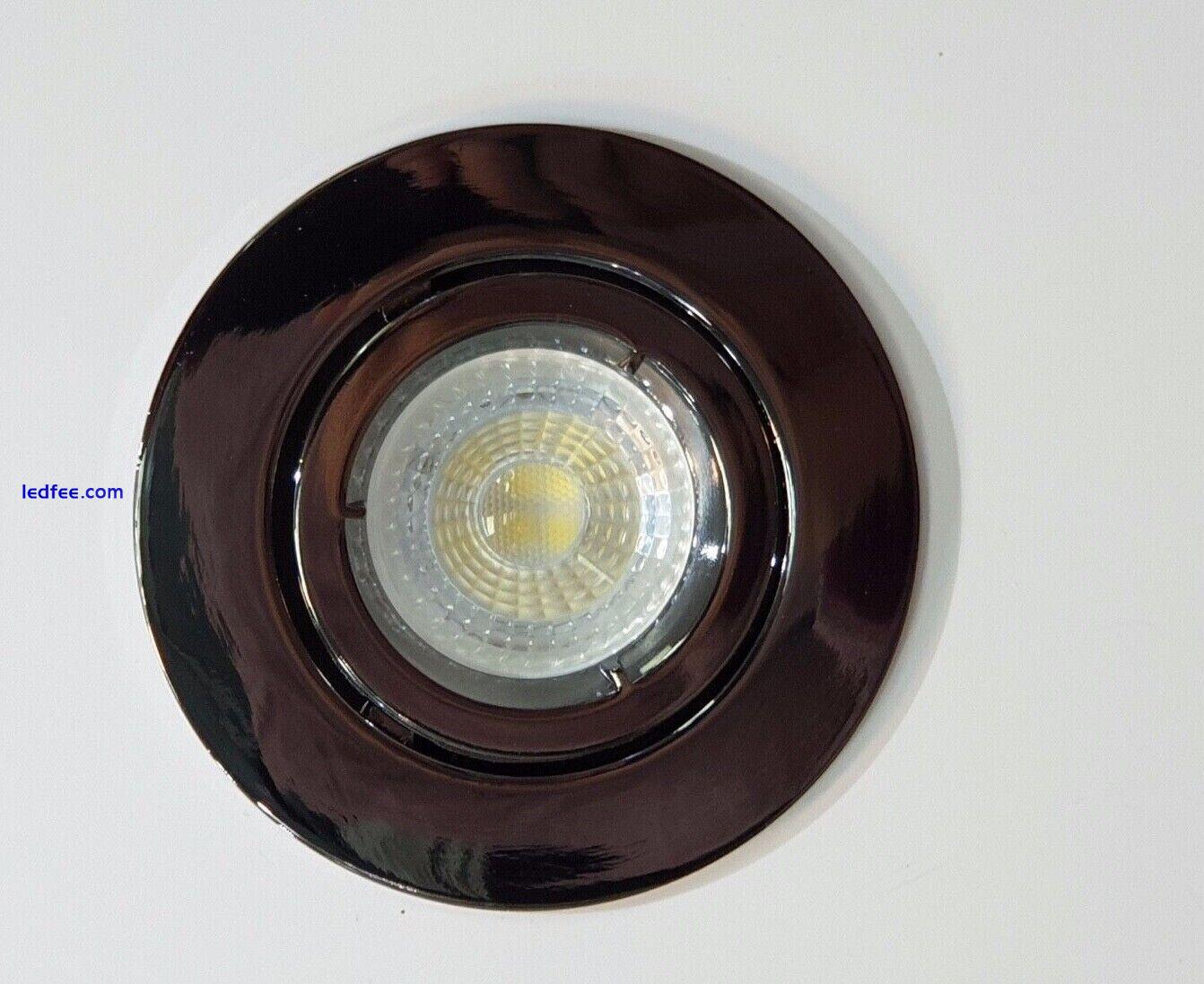 LED Recessed Scoop Downlight GU10 Tilt Ceiling Spotlight Black Chrome 5 