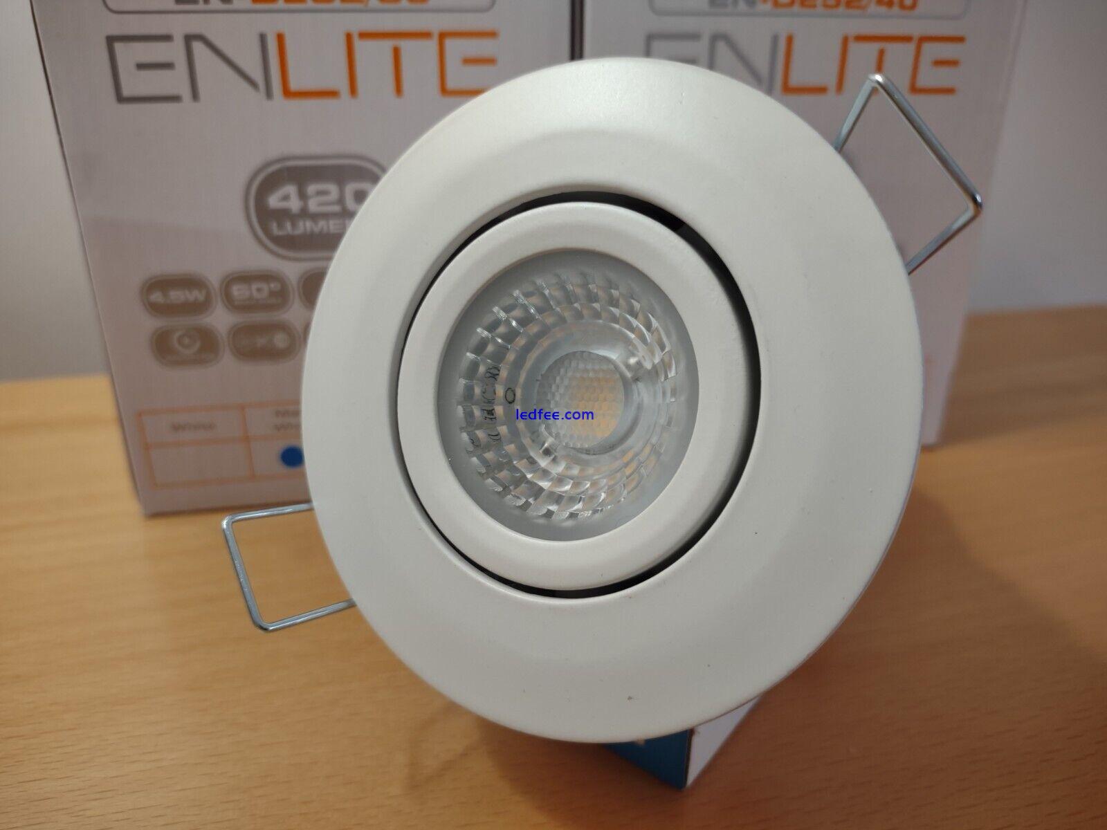 20x LED Downlight Enlite 4 . 5w Matte White 4000k Cool Ceiling Spot Fire Rated 3 