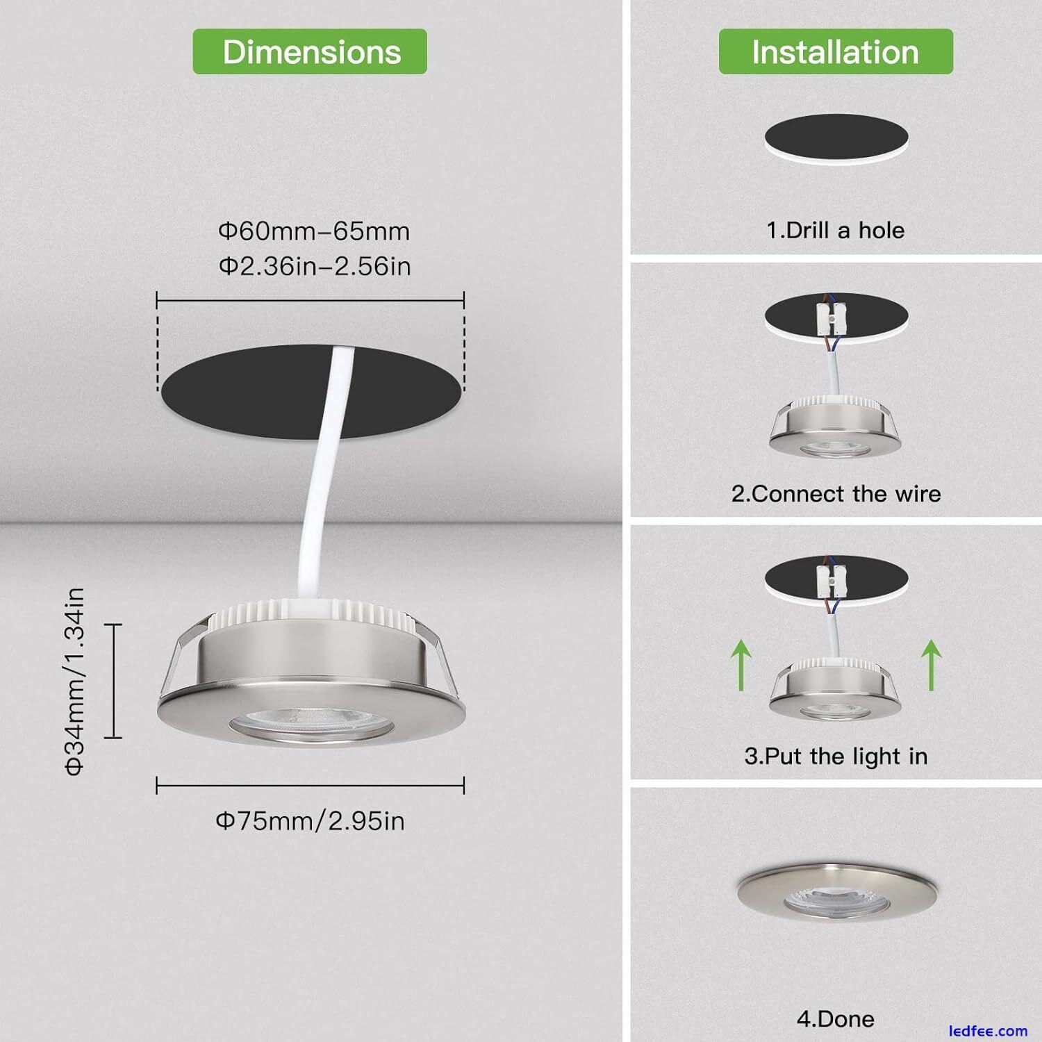 Kimjo LED Recessed Ceiling Light, LED Downlights Ceiling 6W Cool White 6000K, 10 4 