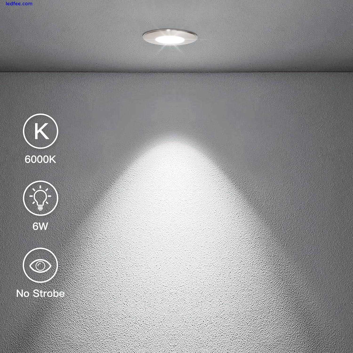 Kimjo LED Recessed Ceiling Light, LED Downlights Ceiling 6W Cool White 6000K, 10 2 