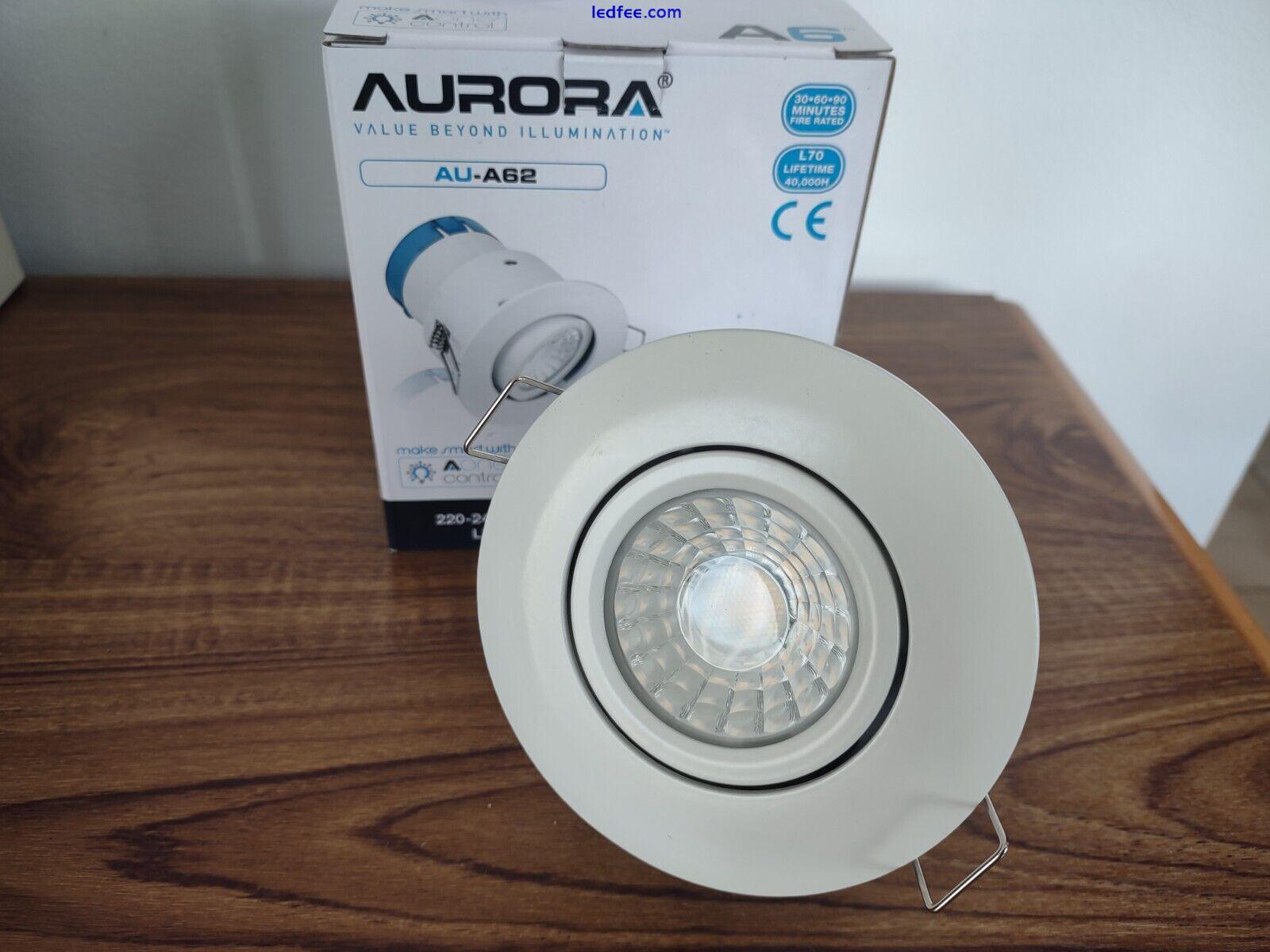 7x Pack LED Downlight Fire Rated 4000k Cool White Aurora 6w Matte White Spot 3 