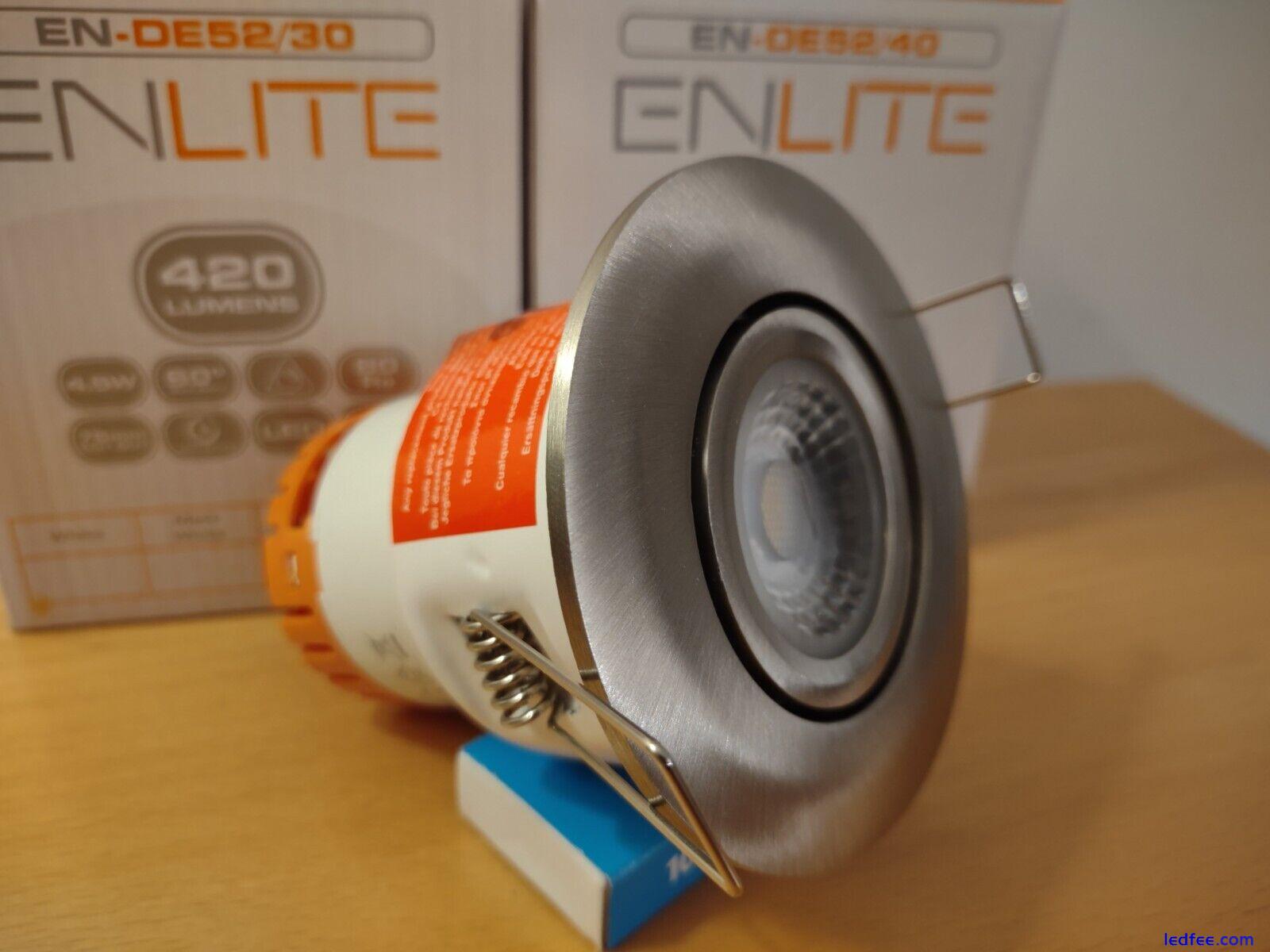 LED Downlight Enlite 4 . 5w Nickel 3000k Warm White Ceiling Spot Fire Rated 2 