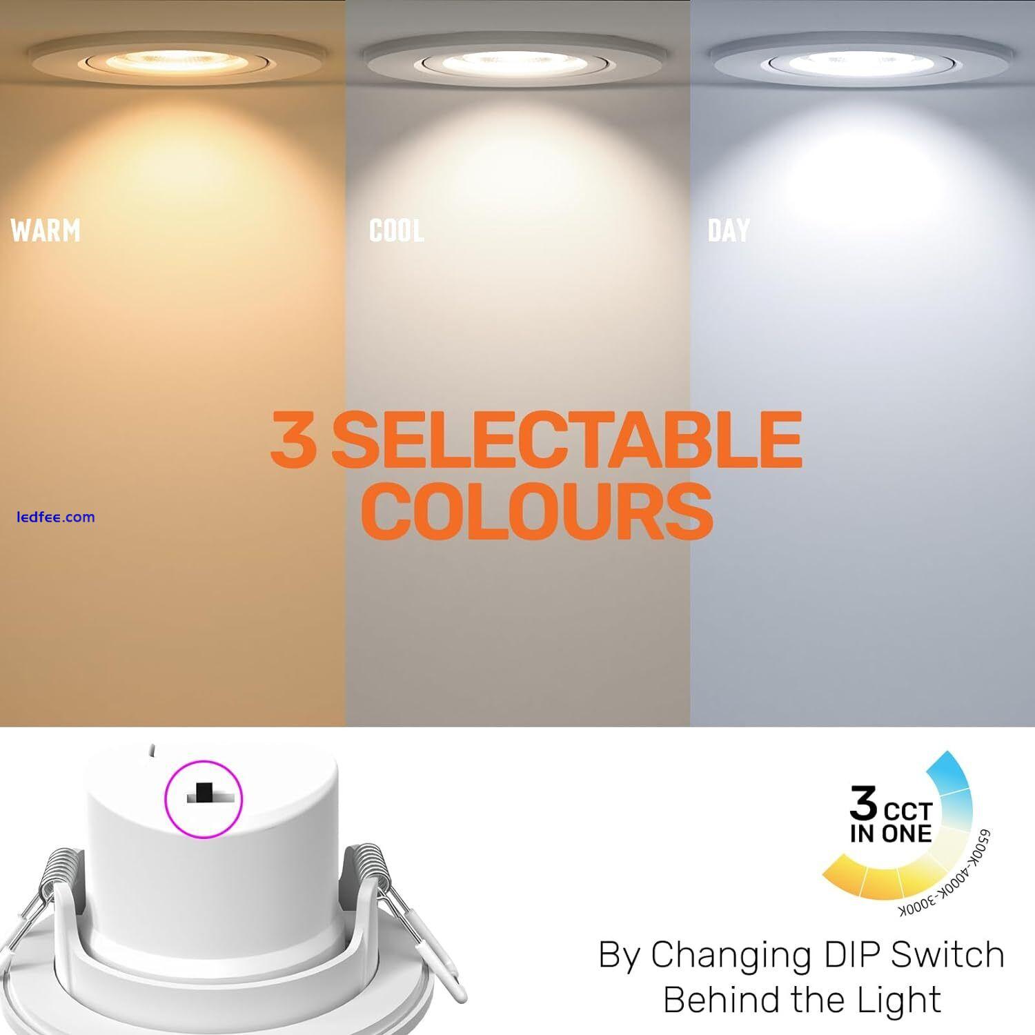 Downlight Recessed Ceiling Tiltable CCT LED Dimmable Spot light IP65 White   4 
