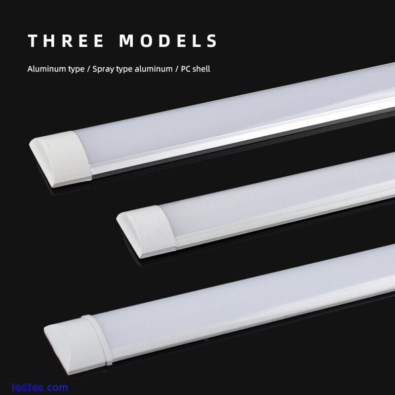 5FT LED Strip Lights Batten Tube Light Office Garage Ceiling Lamp Cool White 4 