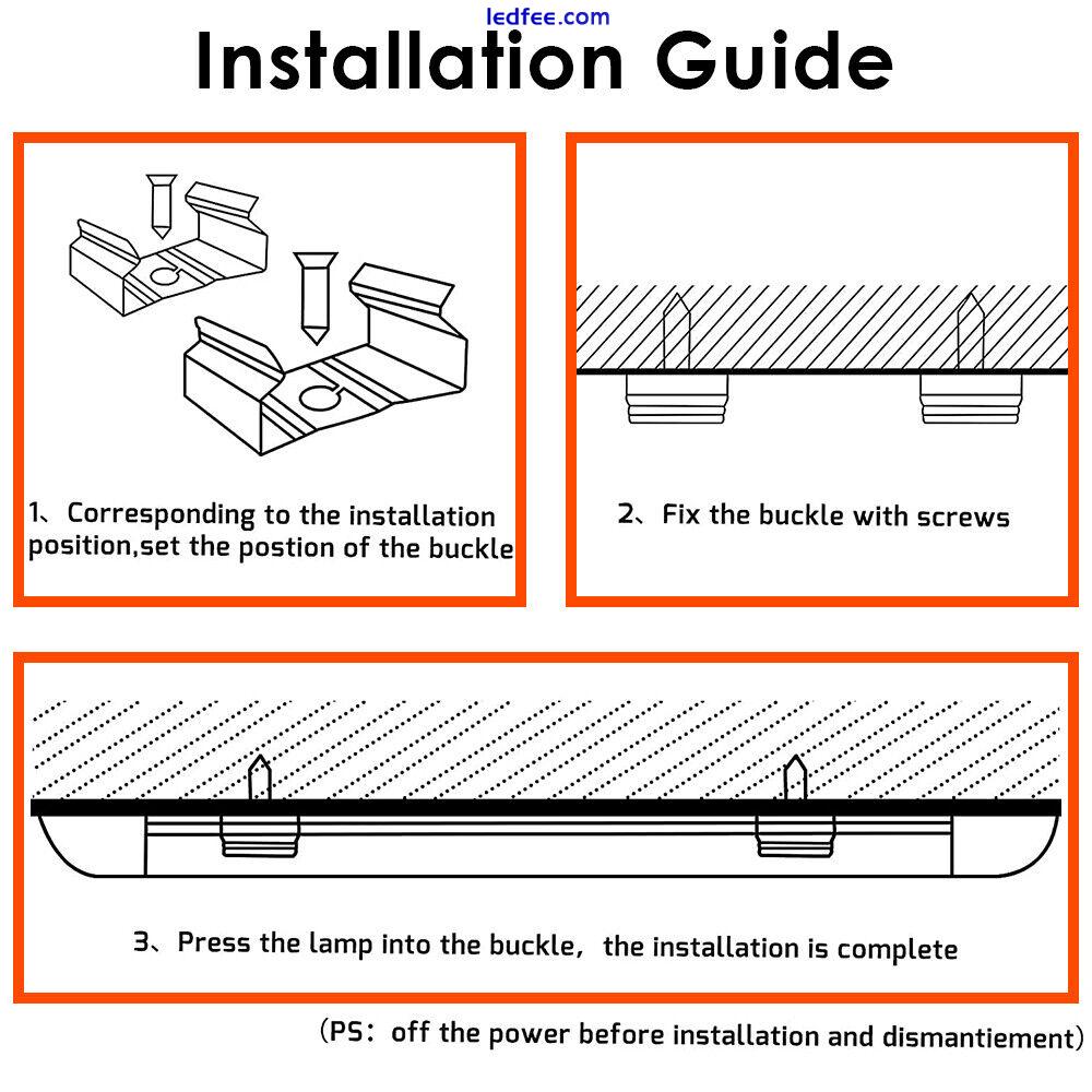 LED Strip Batten Low Profile Ceiling Tube Light 18W 6500K 60cm 2FT BATON 2 