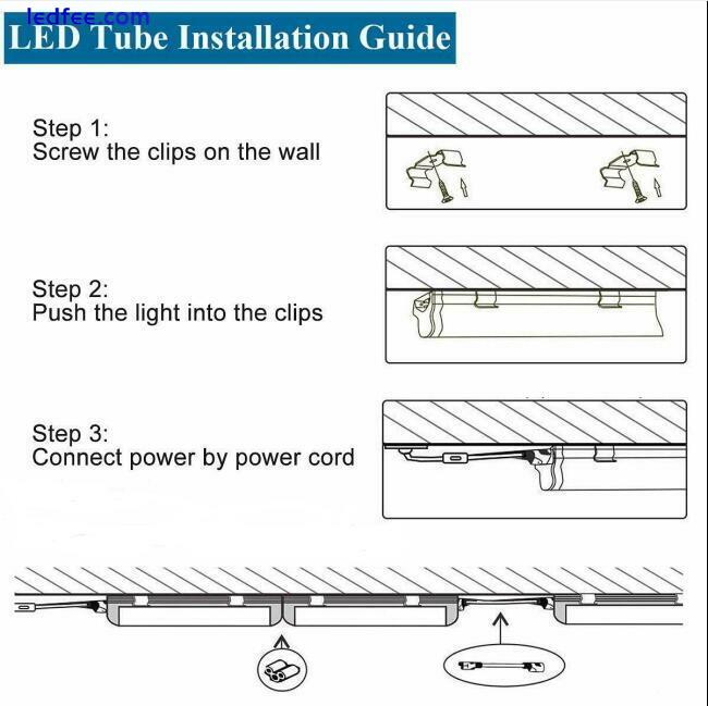 4/Pack T8 V shape Tube 2,3,4,5,6,8ft LED Integrated Bulb LED Shop Light Fixture 5 