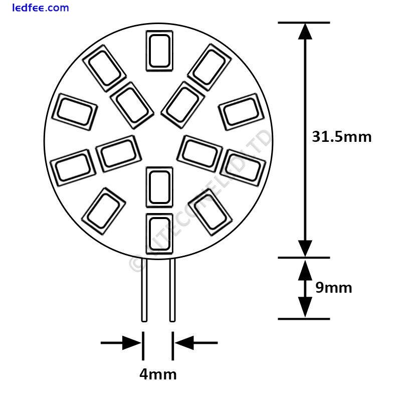 G4 15SMD 12v 24v (10-30v) DC 3W Side Pin Warm White LED Bulb Caravan Boat 0843 1 