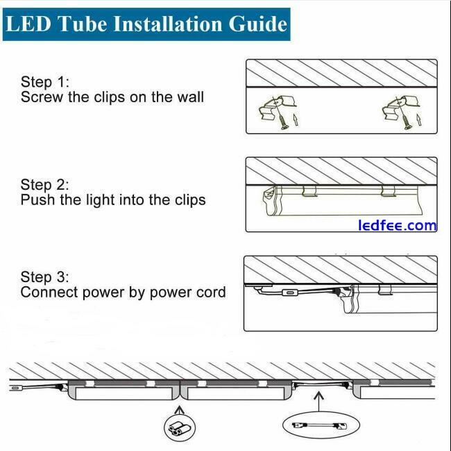 6-12/Pack T8 Integrated LED Tube 2,3,4,5,6,8ft 64W Bar Lamp Shop Light Fixture 2 