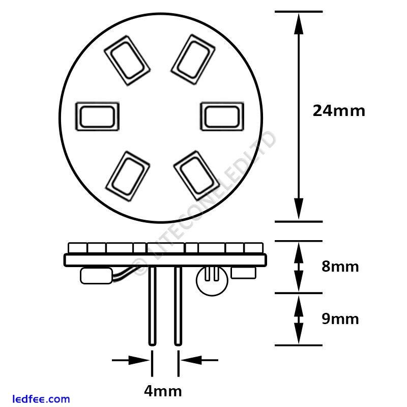 G4 6SMD 12v 24v (10-30v) DC 1.2W Back Pin Warm White LED Bulb Caravan Boat 0815 1 