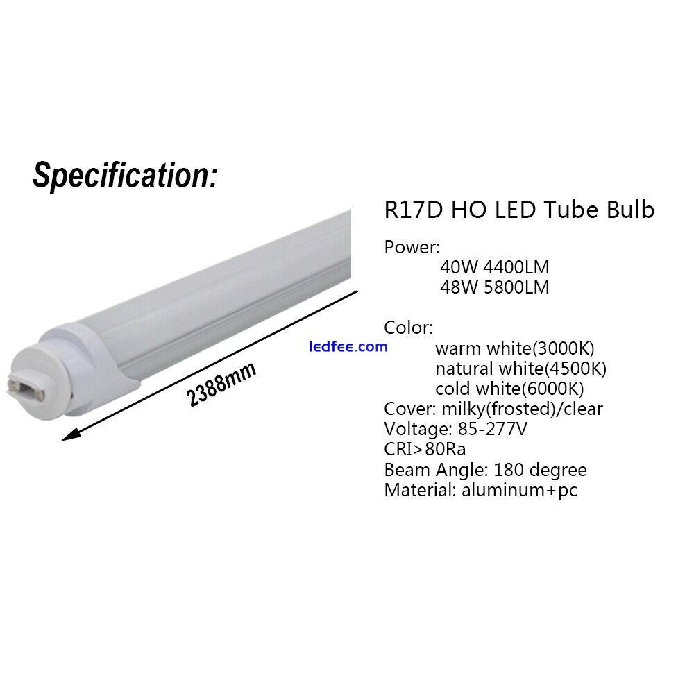 LED Tube Light 8ft, 2.4m 48W F96 Bulb Single pin FA8 R17D(HO) bar lamp 110V-277V 2 