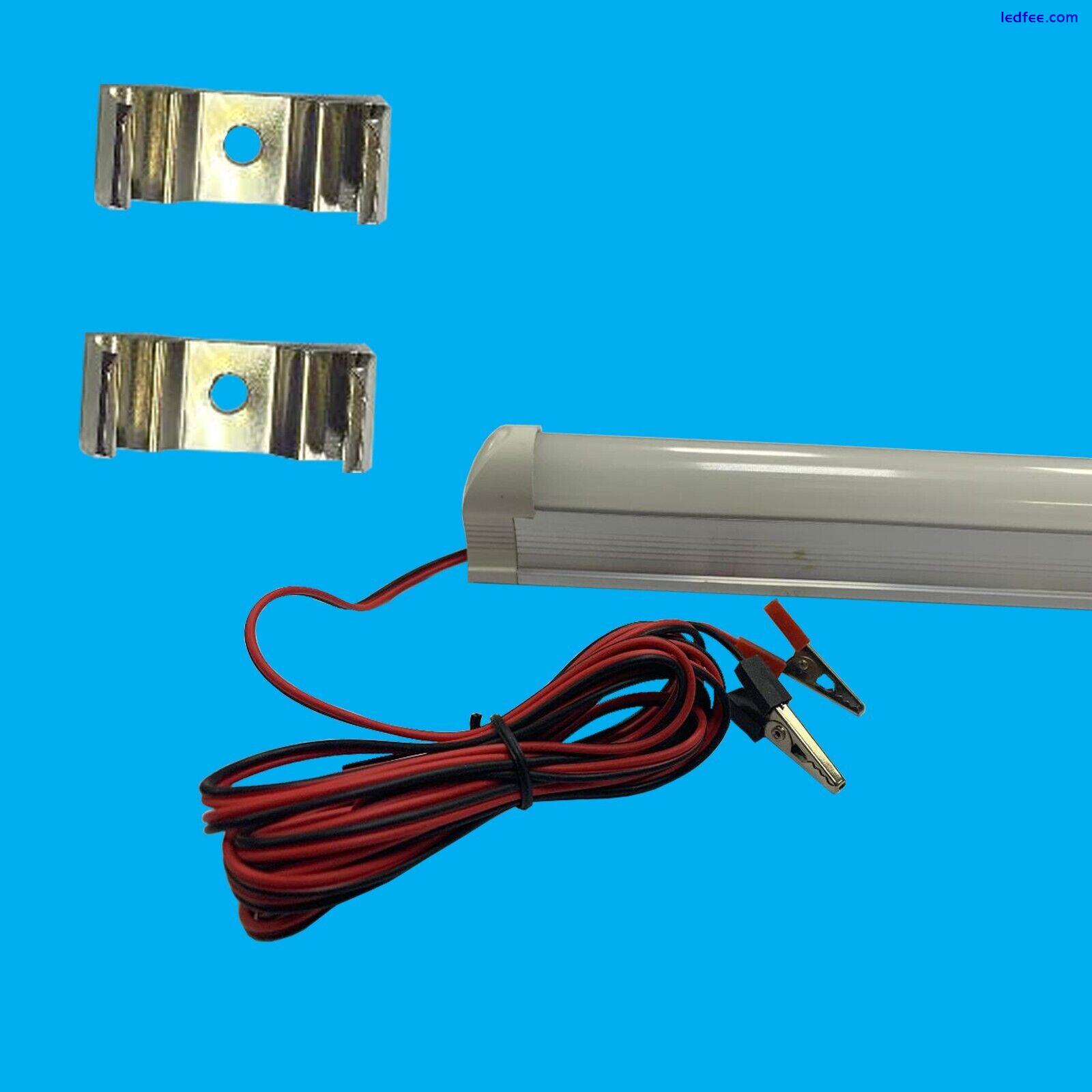 10W LED DC 12V Emergency T8 Tube StripLight Bulb 3m Cables & Crocodile Clips 0 