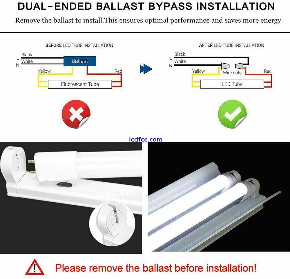 4PCS/Pack T8 2FT 3FT 4FT 5FT 6FT V Shape LED Tube Bulb G13 Bi-Pin Clear 6500K 3 