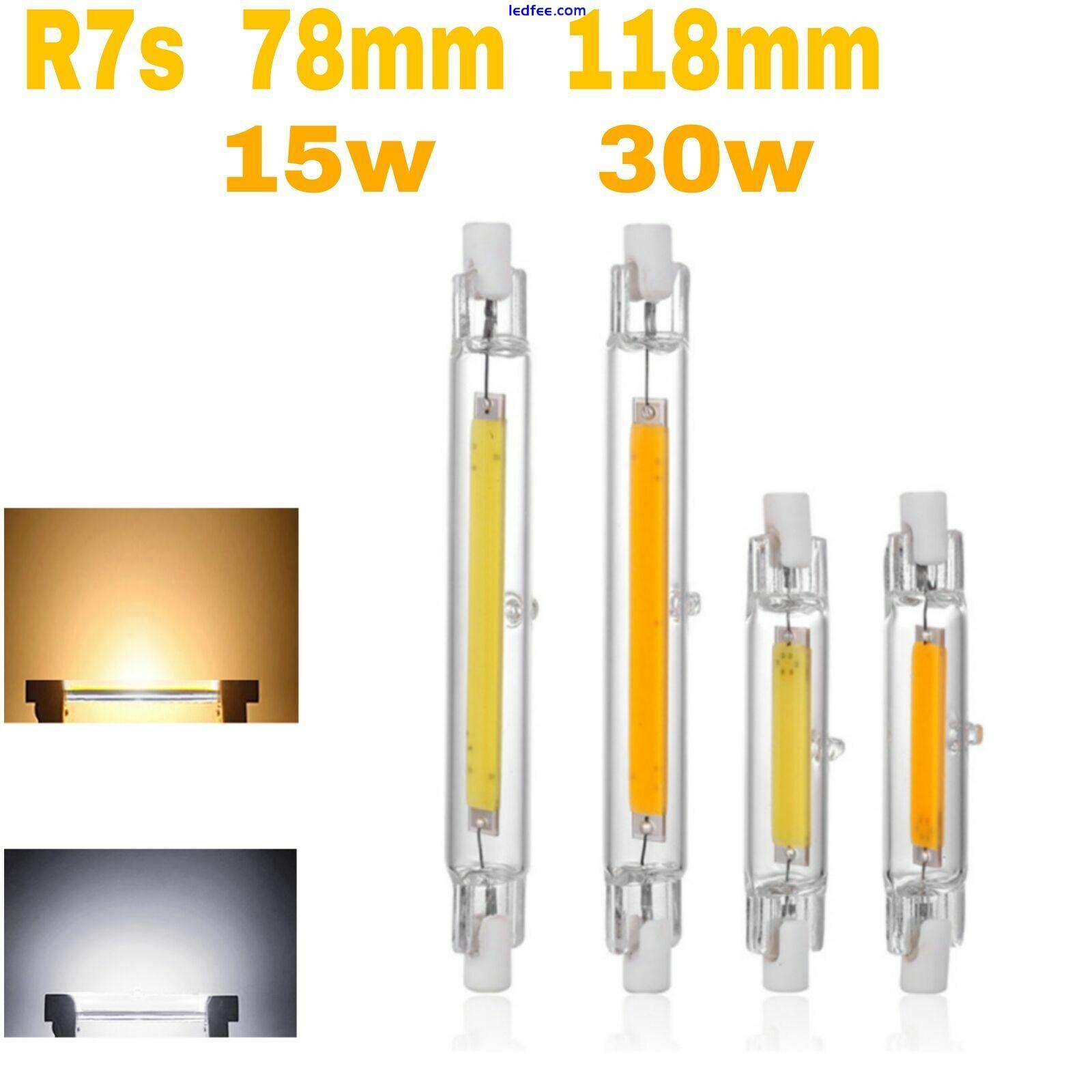 Halogen Lamp R7S LED COB 30W 15W  Dimmable Glass Replace 118mm 78mm Incandescent 2 