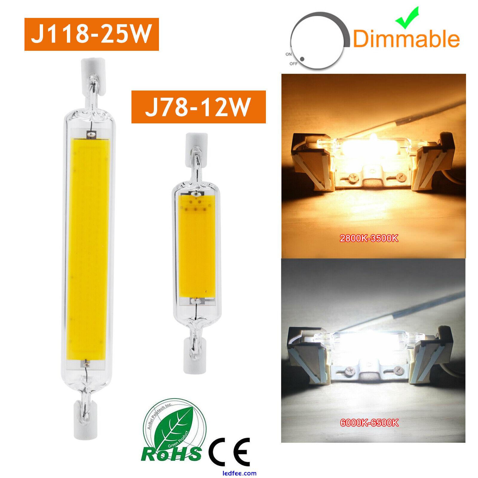 Dimmable R7s LED COB Light Bulb 78mm 118mm 12W 25W Glass Tube Ceramics Lamp 0 