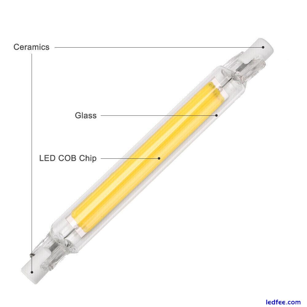 Dimmable R7s LED COB Light Bulb 78mm 118mm 12W 25W Glass Tube Ceramics Lamp 3 