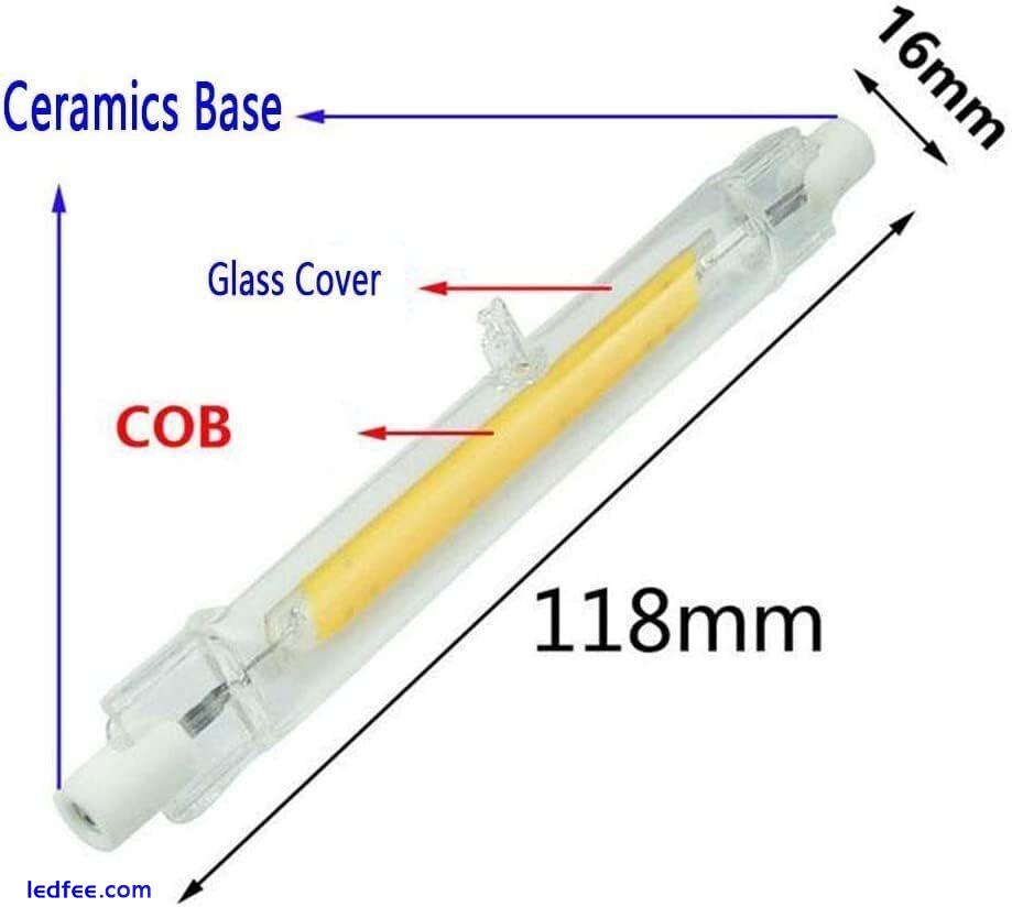 Halogen Lamp R7S LED COB 5/10/20W 220V Dimmable Glass Replace 118mm Incandescent 0 