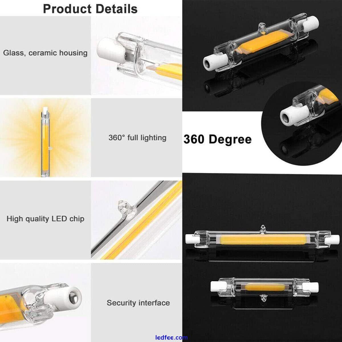 Halogen Lamp R7S LED COB 5/10/20W 220V Dimmable Glass Replace 118mm Incandescent 5 