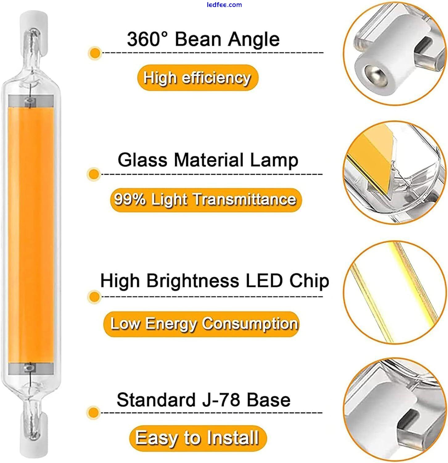 Halogen Lamp R7S LED COB 5/10/20W 220V Dimmable Glass Replace 118mm Incandescent 3 