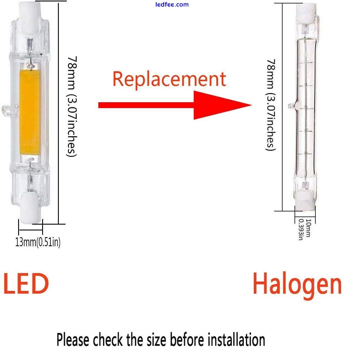 Halogen Lamp R7S LED COB 5/10/20W 220V Dimmable Glass Replace 118mm Incandescent 2 